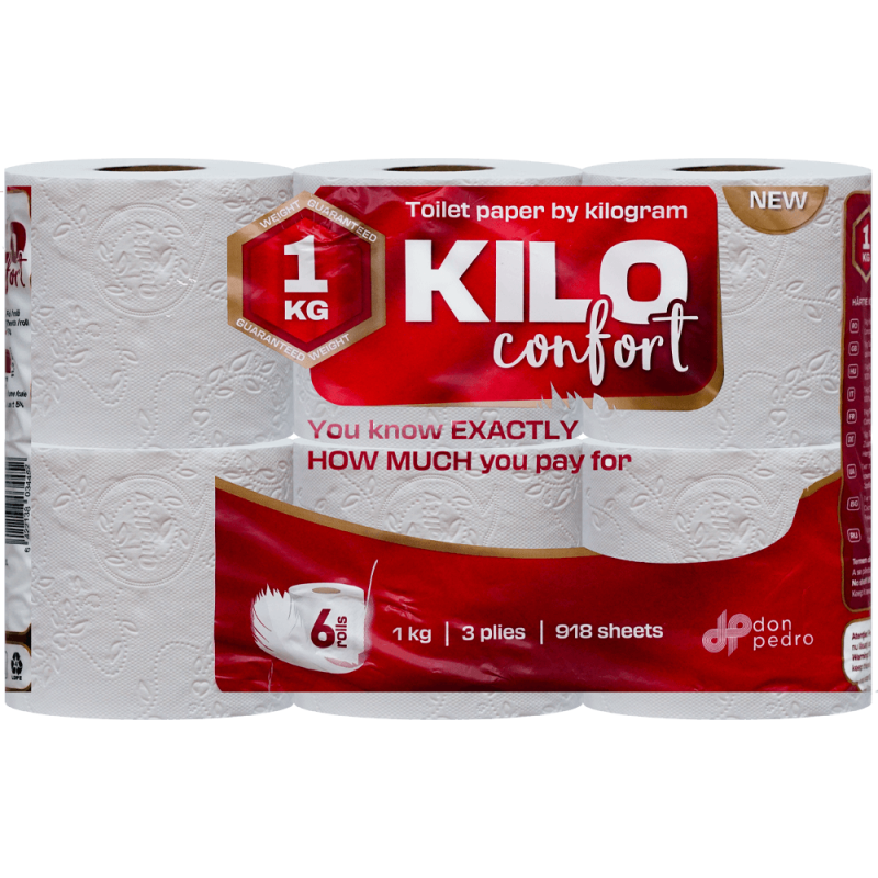 Hartie igienica 3 straturi Kilo Confort 6 role